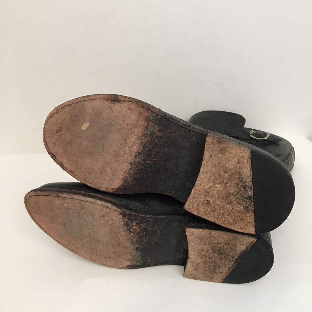 Black Leather Buckle Boots - Picture 9 of 9